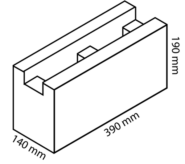 Concrete Block 150 series 390x190x140 Recessed | EURO ABRASIVES Sydney ...