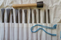 Chisel set 12 pcs and hammer n/Tungs. France . 1027635